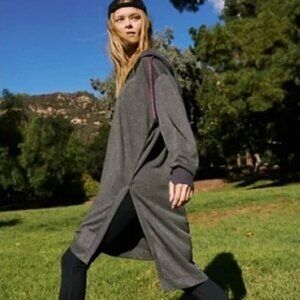 Free People Charcoal Hooded Sweatshirt Dress